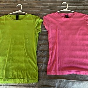Two alternative brand tee shirts.